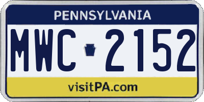 PA license plate MWC2152