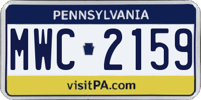 PA license plate MWC2159