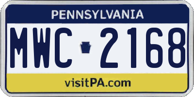 PA license plate MWC2168