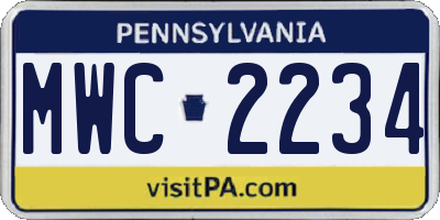 PA license plate MWC2234