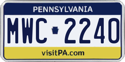 PA license plate MWC2240