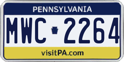 PA license plate MWC2264