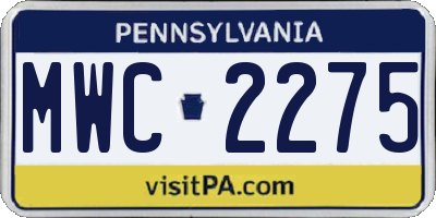 PA license plate MWC2275