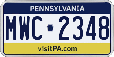 PA license plate MWC2348