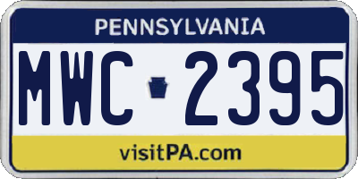 PA license plate MWC2395