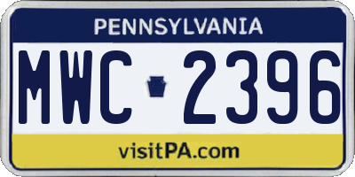PA license plate MWC2396