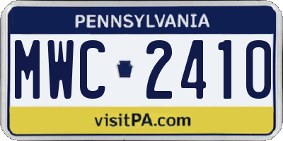 PA license plate MWC2410