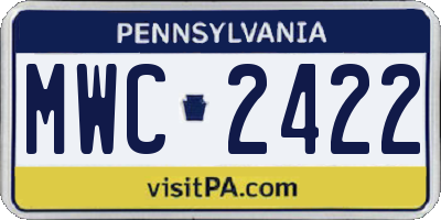 PA license plate MWC2422