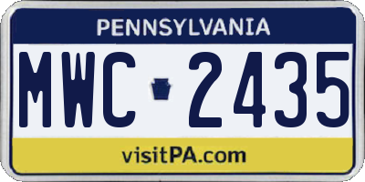 PA license plate MWC2435