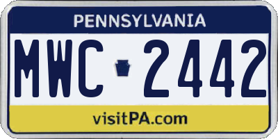 PA license plate MWC2442