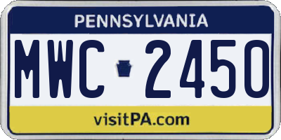 PA license plate MWC2450