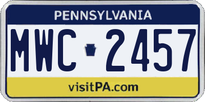 PA license plate MWC2457