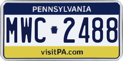 PA license plate MWC2488