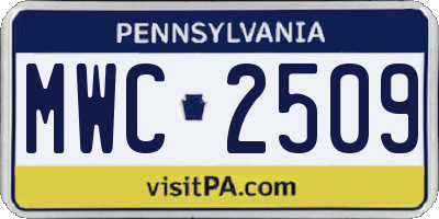 PA license plate MWC2509
