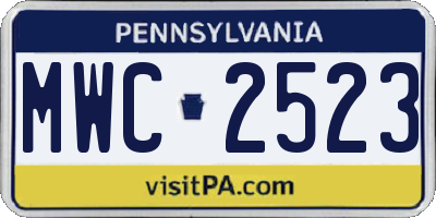 PA license plate MWC2523