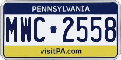 PA license plate MWC2558