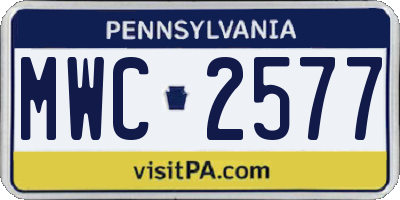 PA license plate MWC2577