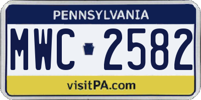 PA license plate MWC2582