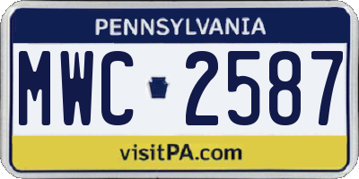 PA license plate MWC2587
