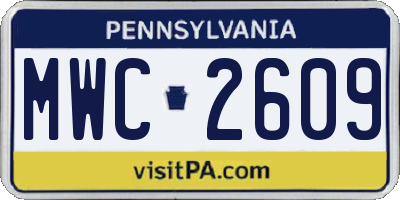 PA license plate MWC2609