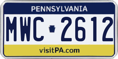 PA license plate MWC2612