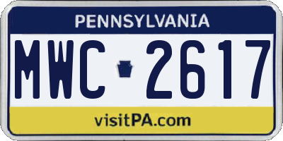 PA license plate MWC2617
