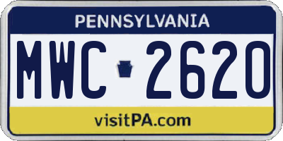 PA license plate MWC2620
