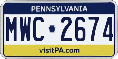 PA license plate MWC2674