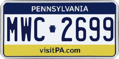 PA license plate MWC2699