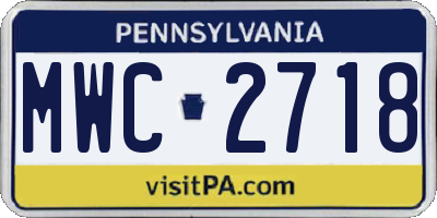 PA license plate MWC2718