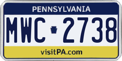 PA license plate MWC2738