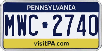 PA license plate MWC2740