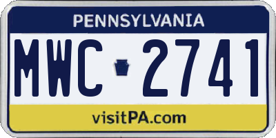 PA license plate MWC2741