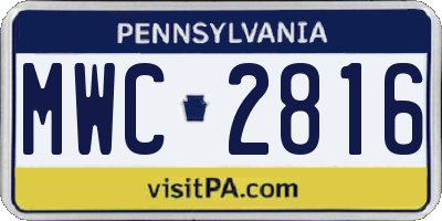 PA license plate MWC2816