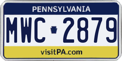 PA license plate MWC2879