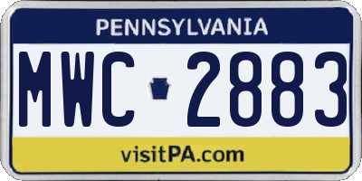 PA license plate MWC2883