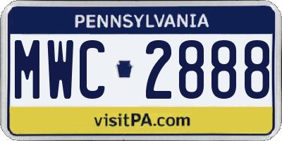 PA license plate MWC2888