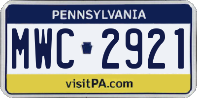 PA license plate MWC2921