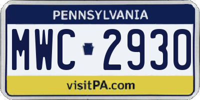 PA license plate MWC2930