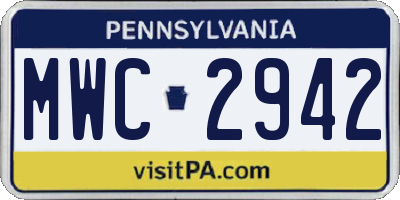 PA license plate MWC2942