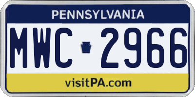 PA license plate MWC2966