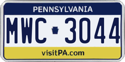 PA license plate MWC3044