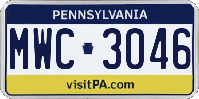 PA license plate MWC3046