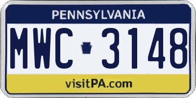 PA license plate MWC3148