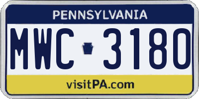 PA license plate MWC3180