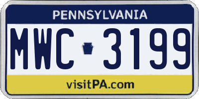 PA license plate MWC3199