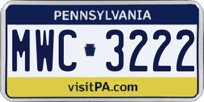 PA license plate MWC3222
