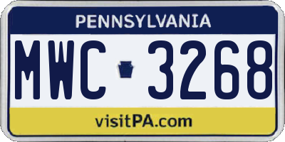 PA license plate MWC3268