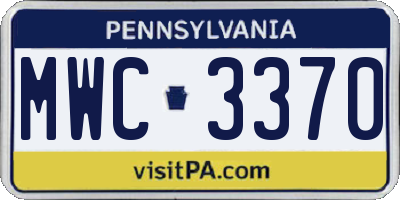 PA license plate MWC3370
