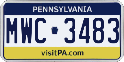 PA license plate MWC3483
